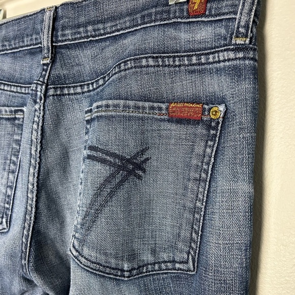 7 Seven for All Mankind Wide Leg Flare Low Rise Dojo 31 Style# U115079U-079U Y2K - Picture 8 of 16